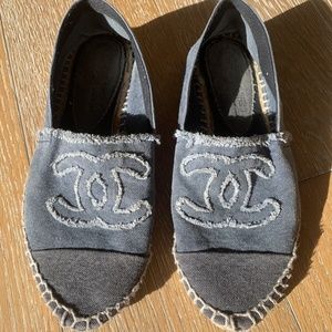 CHANEL Espadrille Flats in Blue - US Size 8